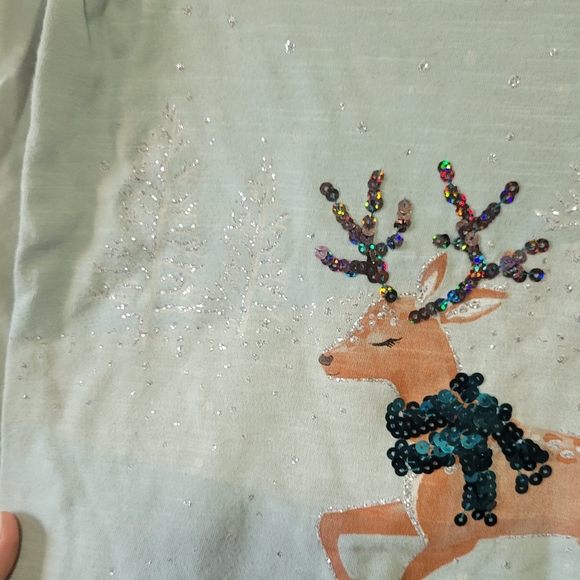 Sparkle and Shine SO reindeer tress shirt top 8 girls - Picture 4 of 7